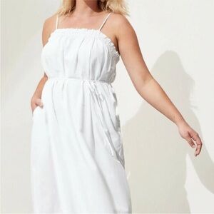 Banana Republic White Midi Dress M EUC